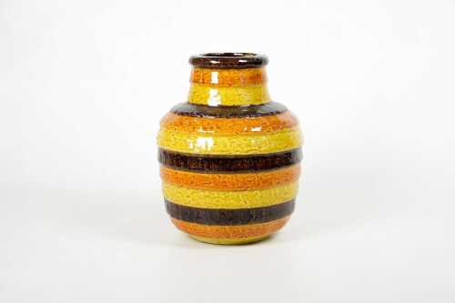 A Bitossi mid-century striped ceramic vase