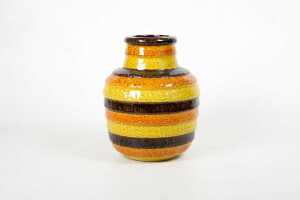 A Bitossi mid-century striped ceramic vase