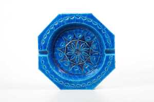 A Bitossi mid-century blue ceramic ashtray