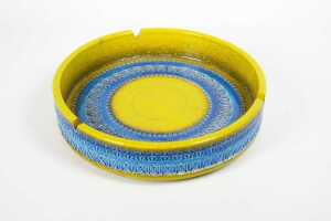 A Bitossi mid-century yellow and blue Rimini ashtray - 6