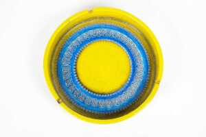 A Bitossi mid-century yellow and blue Rimini ashtray - 7