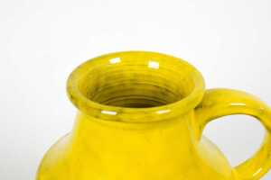mid-century Italian glazed mottled lemon ceramic jug - 4