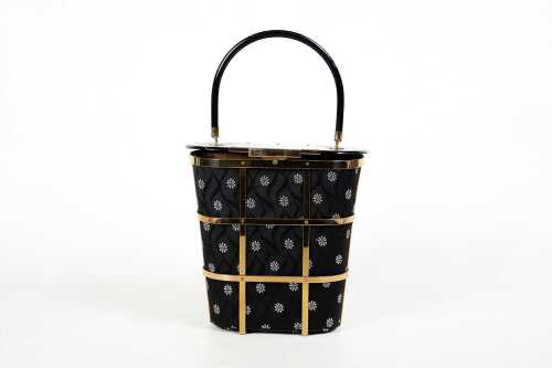 1950's lucite and brocade hand bag