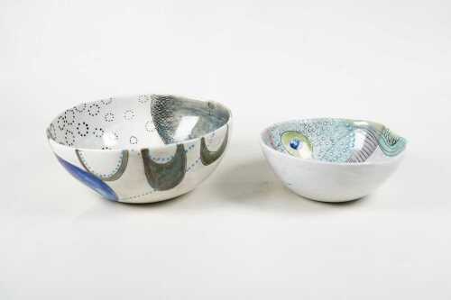 Marlize Van Rijswijk Myburgh, two studio pottery bowls