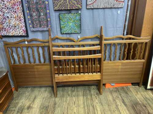 Pair of Parker Nordic blackbean bedheads and bedends