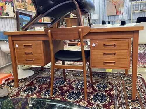 Danish mid-century teak desk with chair, 1960s