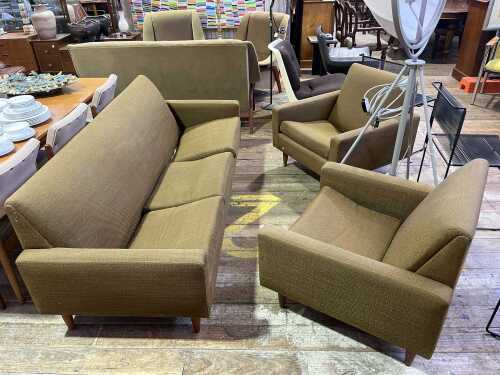 A Parker 133 mid-century three piece lounge suite