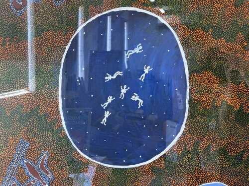 Helen Martin, Seven Sisters, Indigenous acrylic painting on canvas