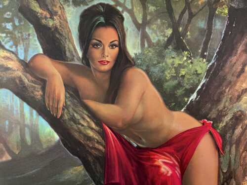 J.H. Lynch, Woodland Goddess. Mid-Century print on board