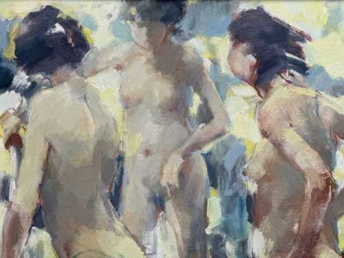 Ottavio Boron (1935-), Spring Shine. Oil painting on canvas