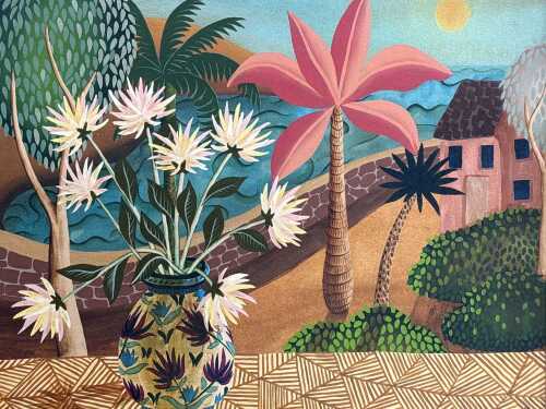 Deborah Donecker, Still Life In A Dream, 1983. Oil painting on canvas