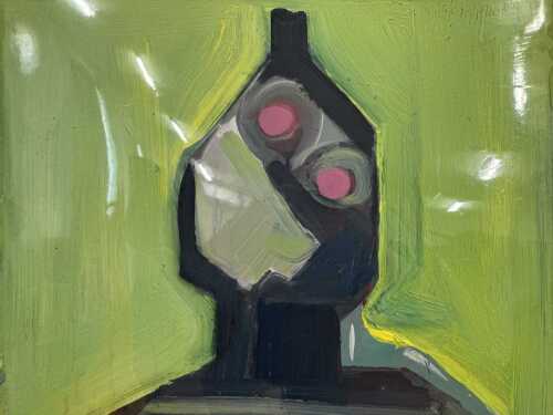 Dennis Ropar (1971-), Robot. Acrylic paint on acetate and board