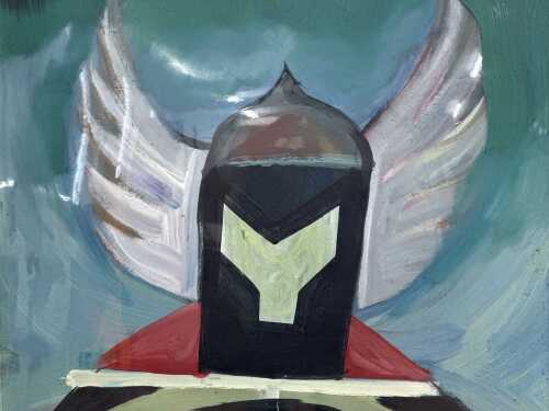 Dennis Ropar (1971-), Thor. Acrylic paint on acetate and board
