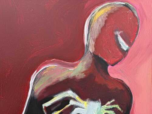 Dennis Ropar (1971-), Spiderman. Acrylic paint on acetate and board
