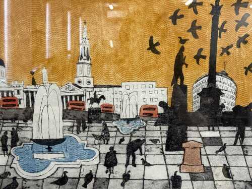Julian Trevalyan (1910-1988), Trafalgar Square, 4/75. Etching and aquatint on paper