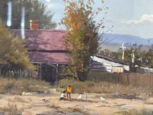Richard Chamerski (1955-2022), As Children Play - Broadford, oil painting on board