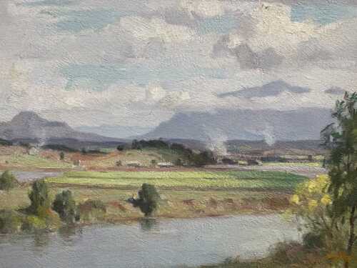 Charles Wheeler, Landscape. Oil painting on board
