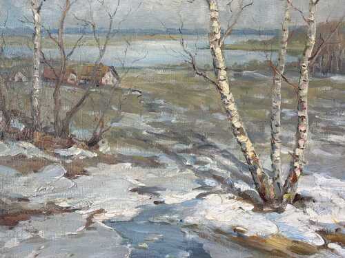 Stainislavs Kreics (1909-1992), Latvian landscape. Oil painting on canvas