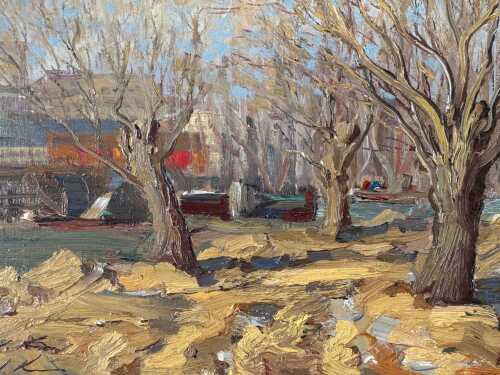 Stainislavs Kreics (1909-1992), Autumnal landscape. Oil painting on board
