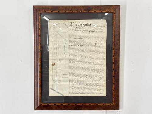 Antique Australian Indenture land deed, 1854