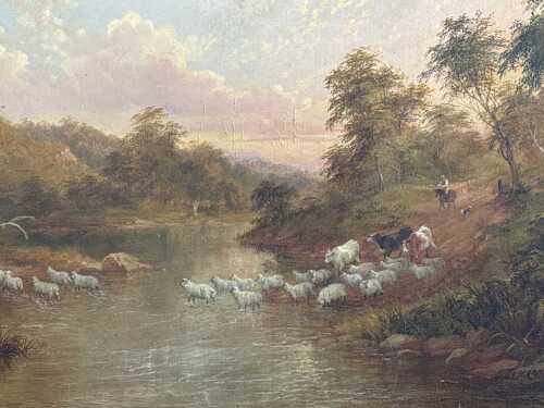 James Howe Carse (1819-1900), Australian bush scene. Antique oil painting on canvas