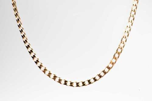 A curb link necklace in 9 carat yellow gold.