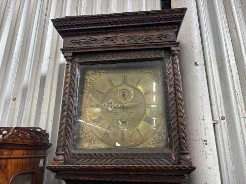 A Georgian oak longcase clock by Peter Morris de Leigh, 18th century