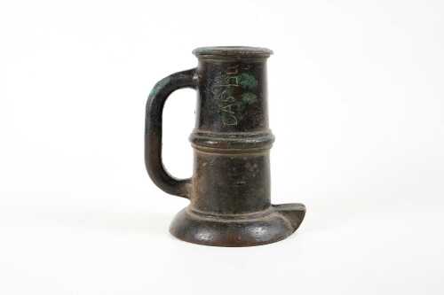 Antique "thunder mug" cast bronze signal cannon, 17th/18th century