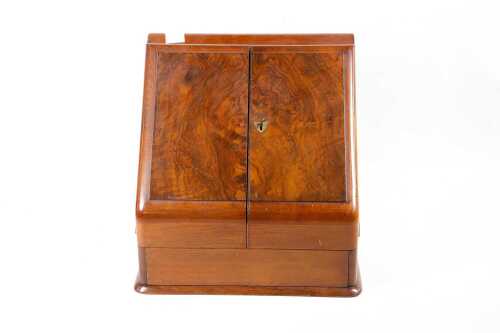 Victorian burr walnut stationery box