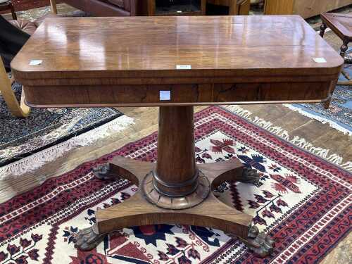 William IV rosewood card table