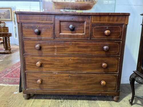 Victorian mahogany chest of six drawers
