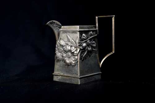 Antique German 800 silver creamer, weight 118g