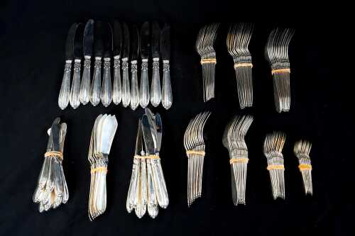 Danish sterling silver cutlery setting by Grann & Laglye