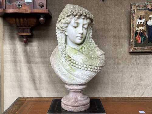 Antique marble bust of Mary