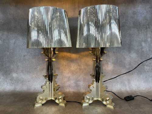 Pair of Kartell 'Bourgie' table lamps in gold