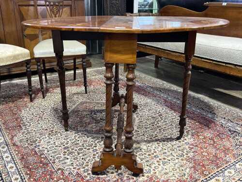 Victorian burr walnut drop leaf Sutherland table