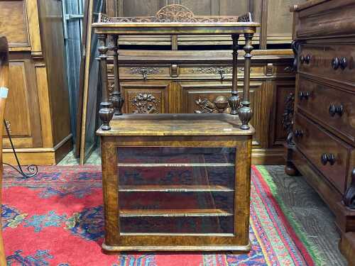 Victorian burr walnut music cabinet
