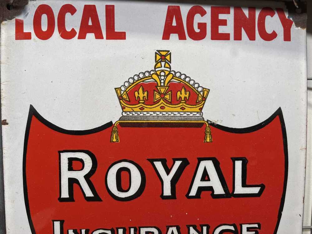 A vintage Royal Insurance Company Limited enamel sign.