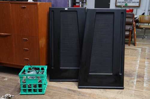 A pair of Caliper Apogee full range 2 way ribbon speakers