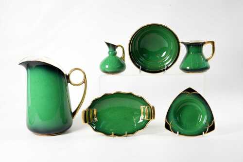 Group of Carlton Ware 'Vert Royale' porcelain pieces