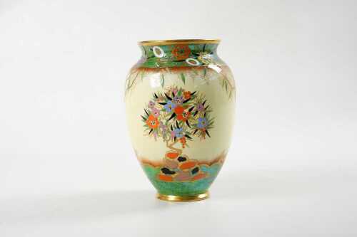 Carlton Ware 'Mandarin Tree' hand painted porcelain vase