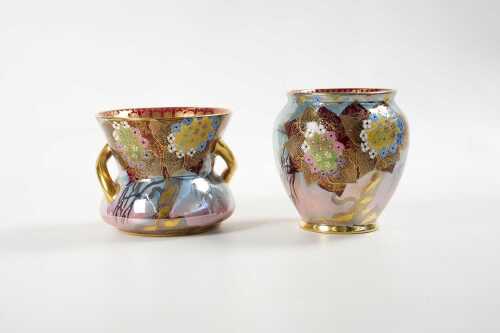 Two Carlton Ware lustre porcelain vases