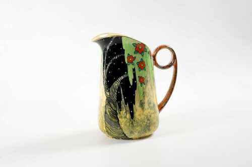 Carlton Ware 'Spangle Tree' Art Deco hand painted porcelain jug