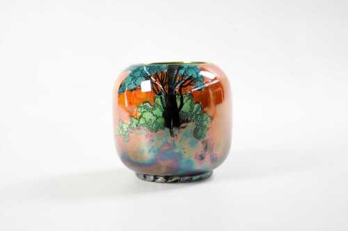 A Carlton Ware Rabbits at Dusk Art Deco porcelain vase