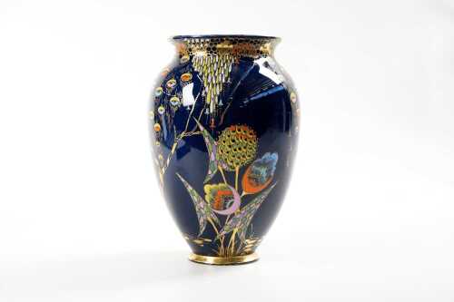A Carlton Ware 'Devil's Copse' hand painted porcelain vase