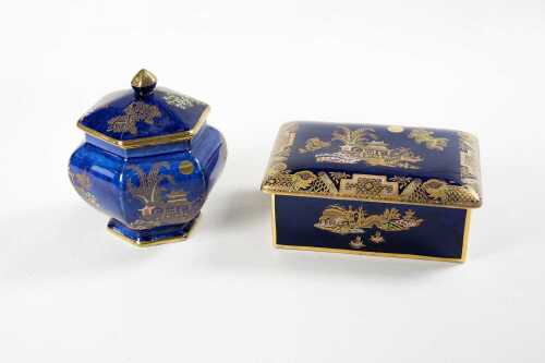 Two Carlton Ware 'Nankin' porcelain boxes