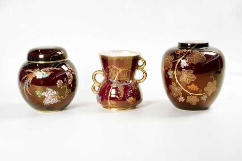 Three Carlton Ware Rouge Roayle poreclain pieces