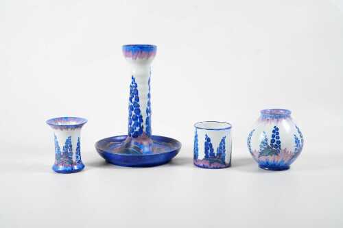 Four Carlton Ware Handcraft Art Deco porcelain pieces