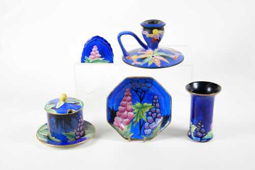Five Carlton Ware Handcraft porcelain pieces
