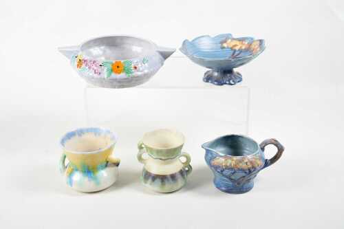 Five Carlton Ware matte glazed porcelain pieces